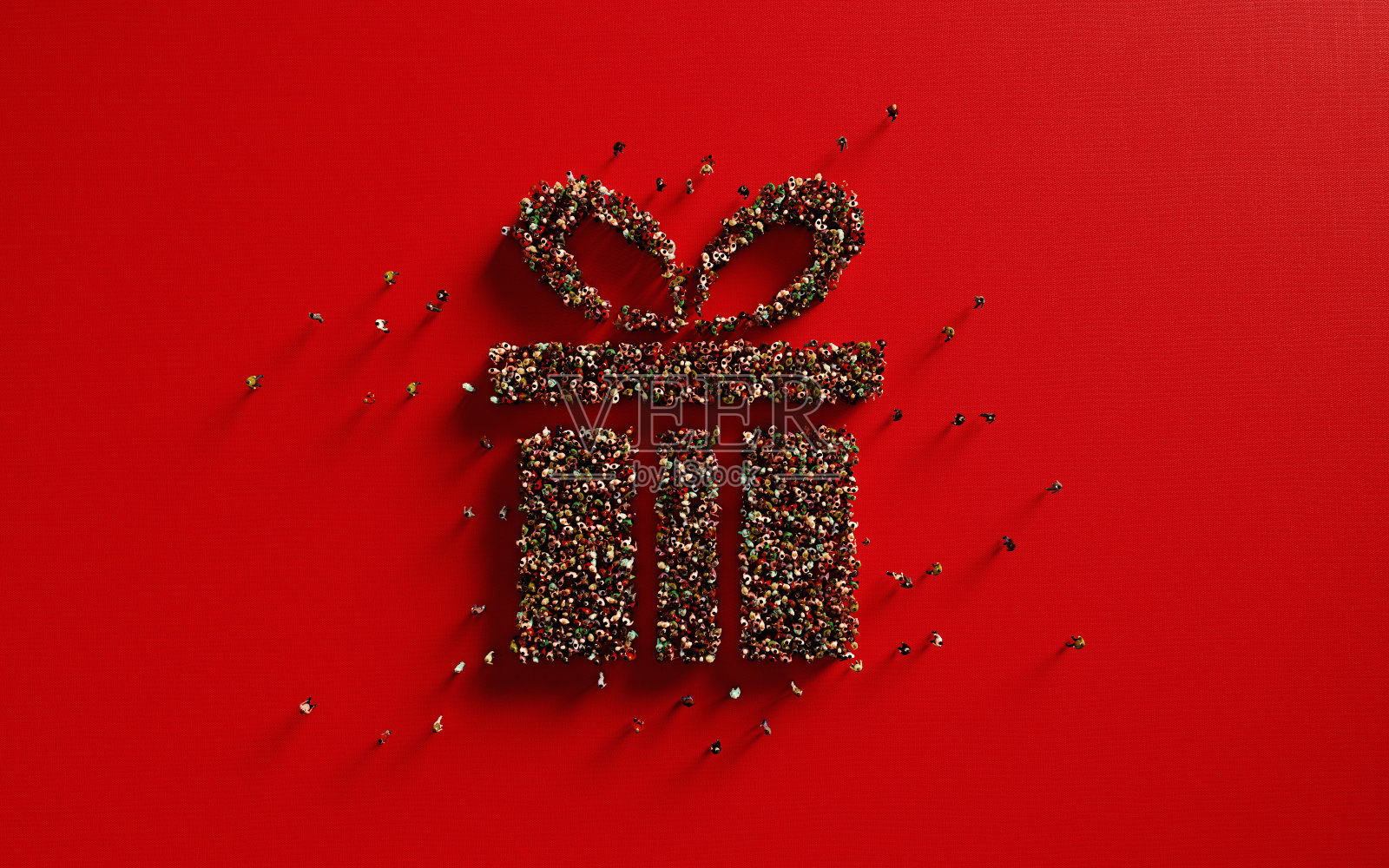 人群构成礼盒符号照片摄影图片