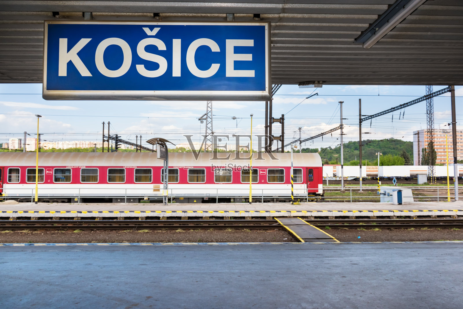 科希策(斯洛伐克)主要火车站的休切特车照片摄影图片