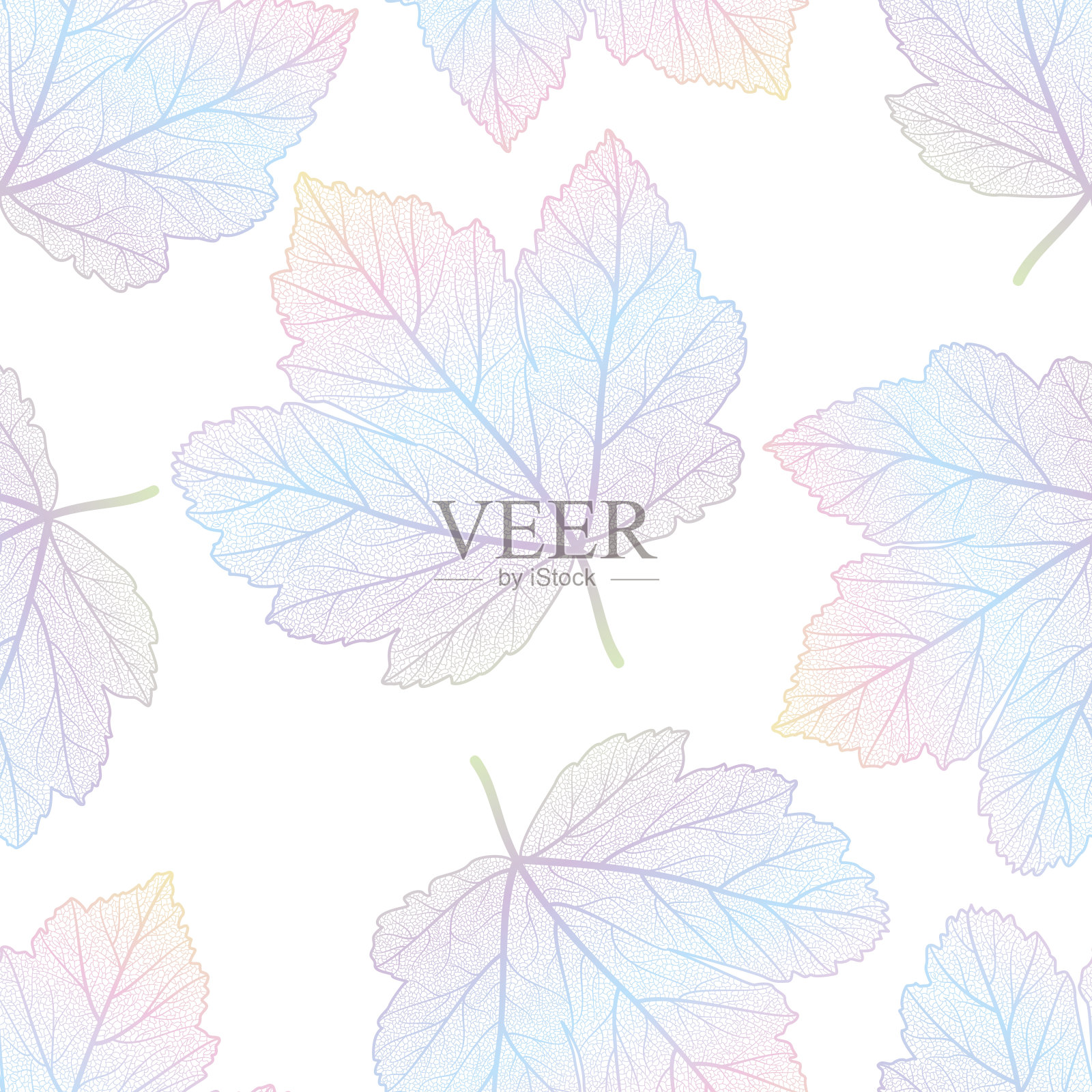 无缝图案与叶。插画图片素材