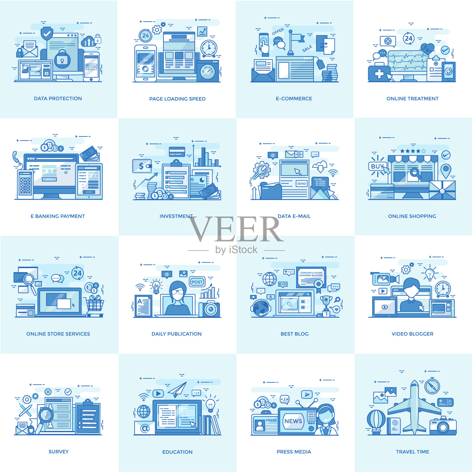 包装的现代概念插图设计插画图片素材