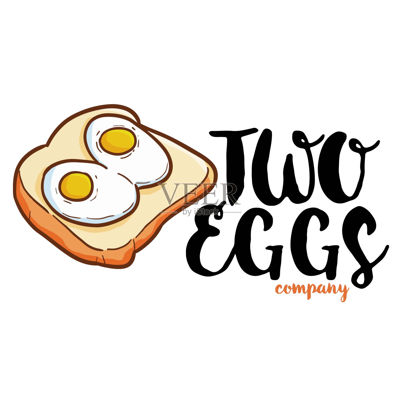 两个鸡蛋商店或公司的标志或标签插画图片素材