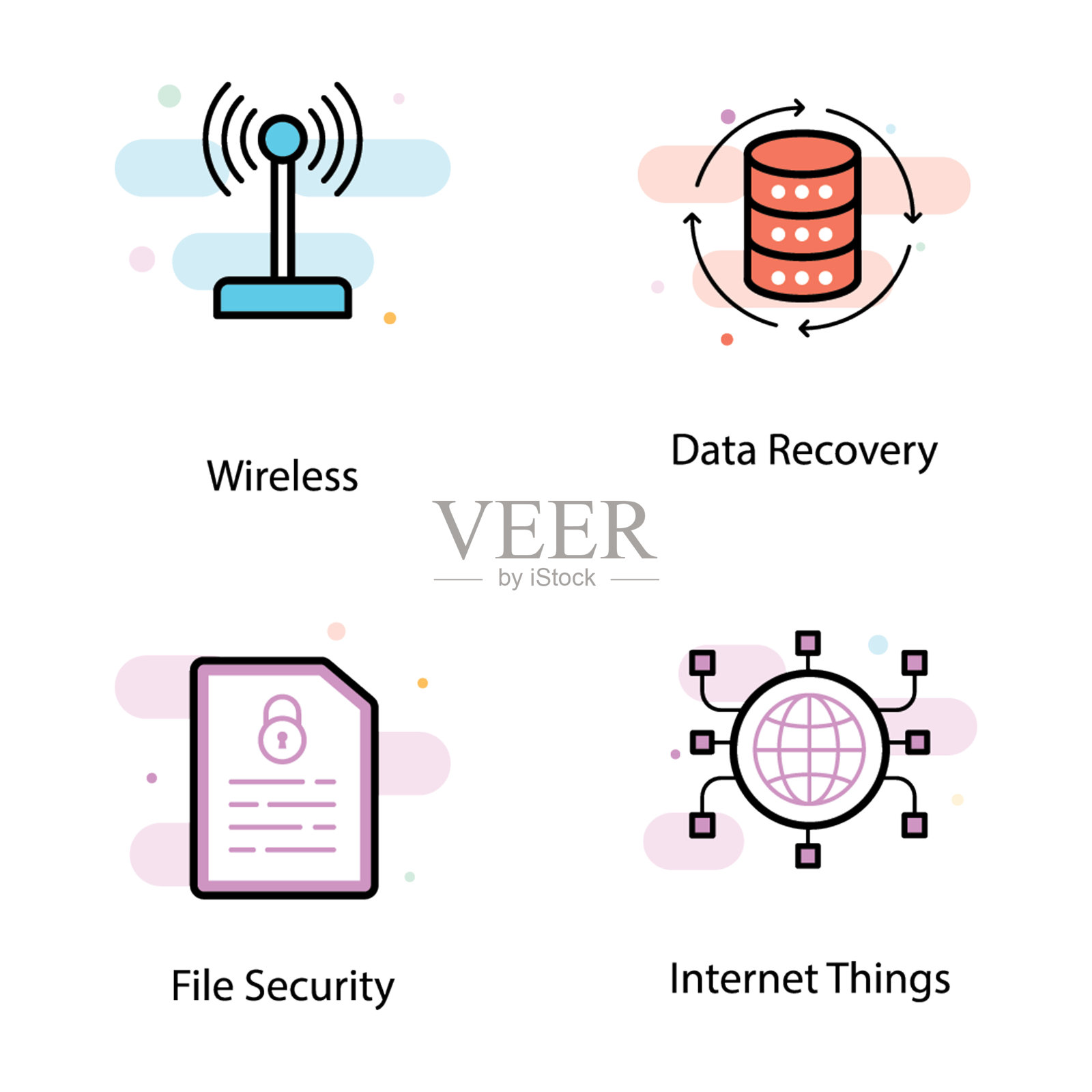 Vpn和网络图标插画图片素材