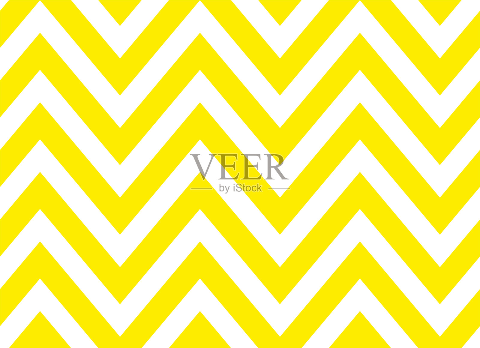 无缝黄白之字形条纹图案。锯齿形的几何重复图案。矢量设计插画图片素材