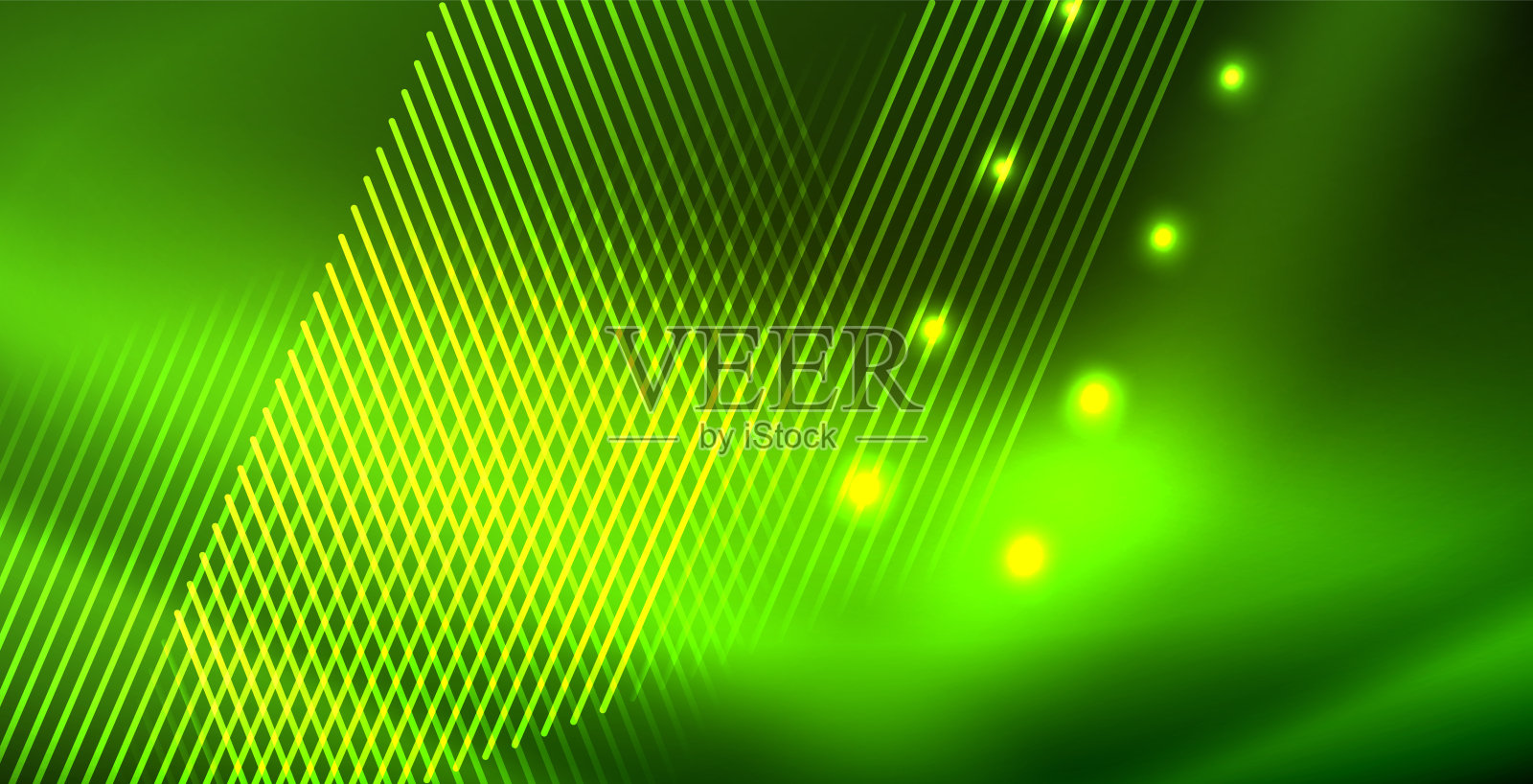 霓虹发光的波，神奇的能量和光运动的背景插画图片素材