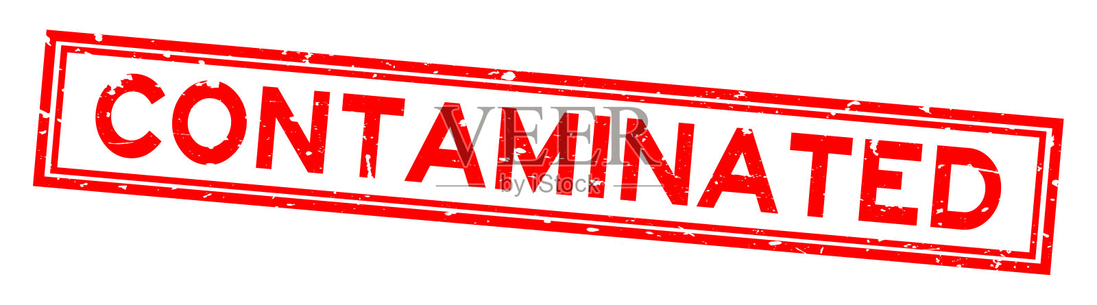 垃圾红色污染字方橡胶印章印章上的白色背景插画图片素材