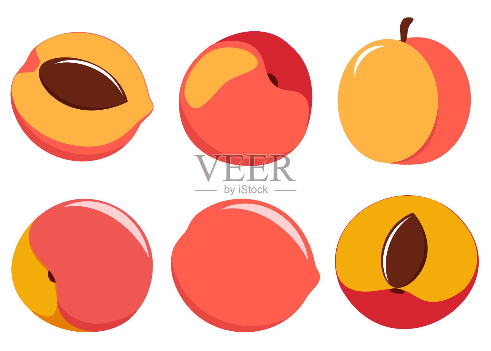 矢量桃子在白色背景设计元素图片