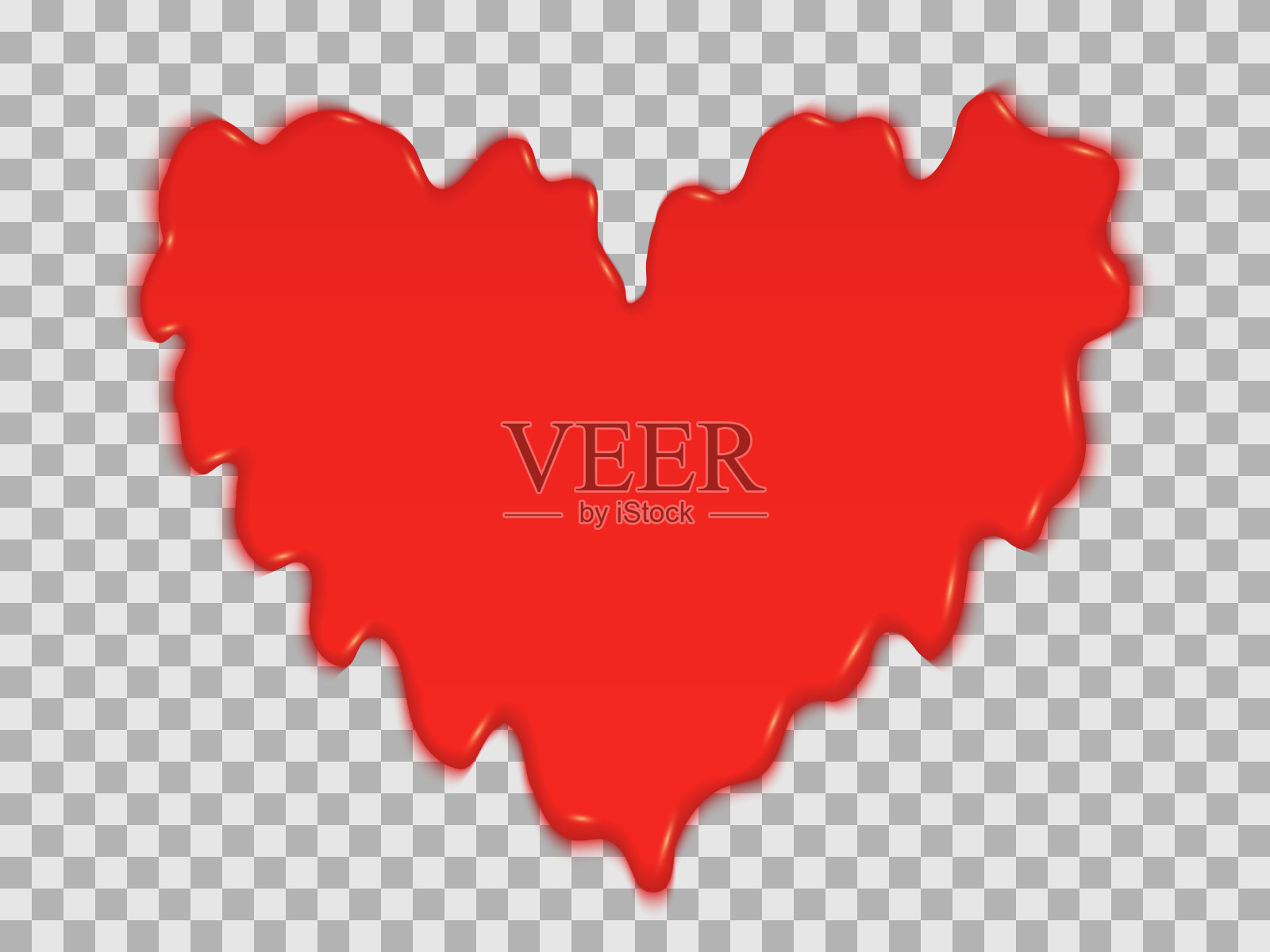 血色的心形节日插画图片素材