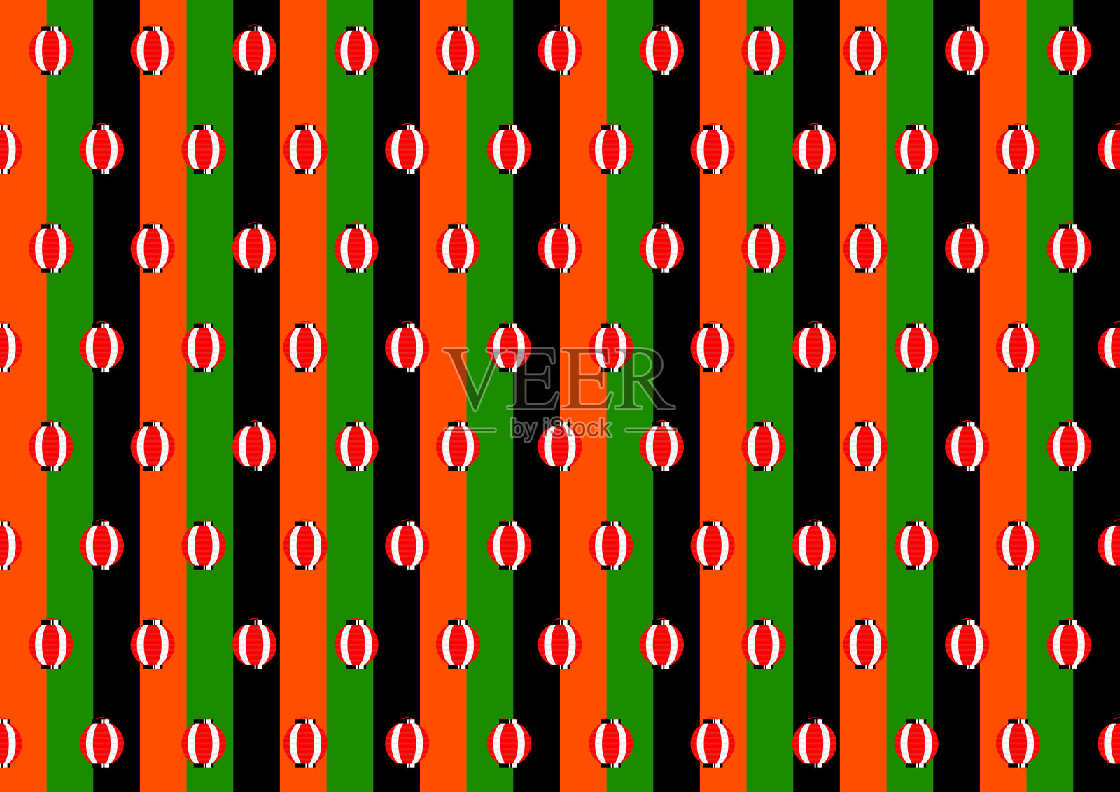 日本传统节日形象插画与纸灯笼插画图片素材