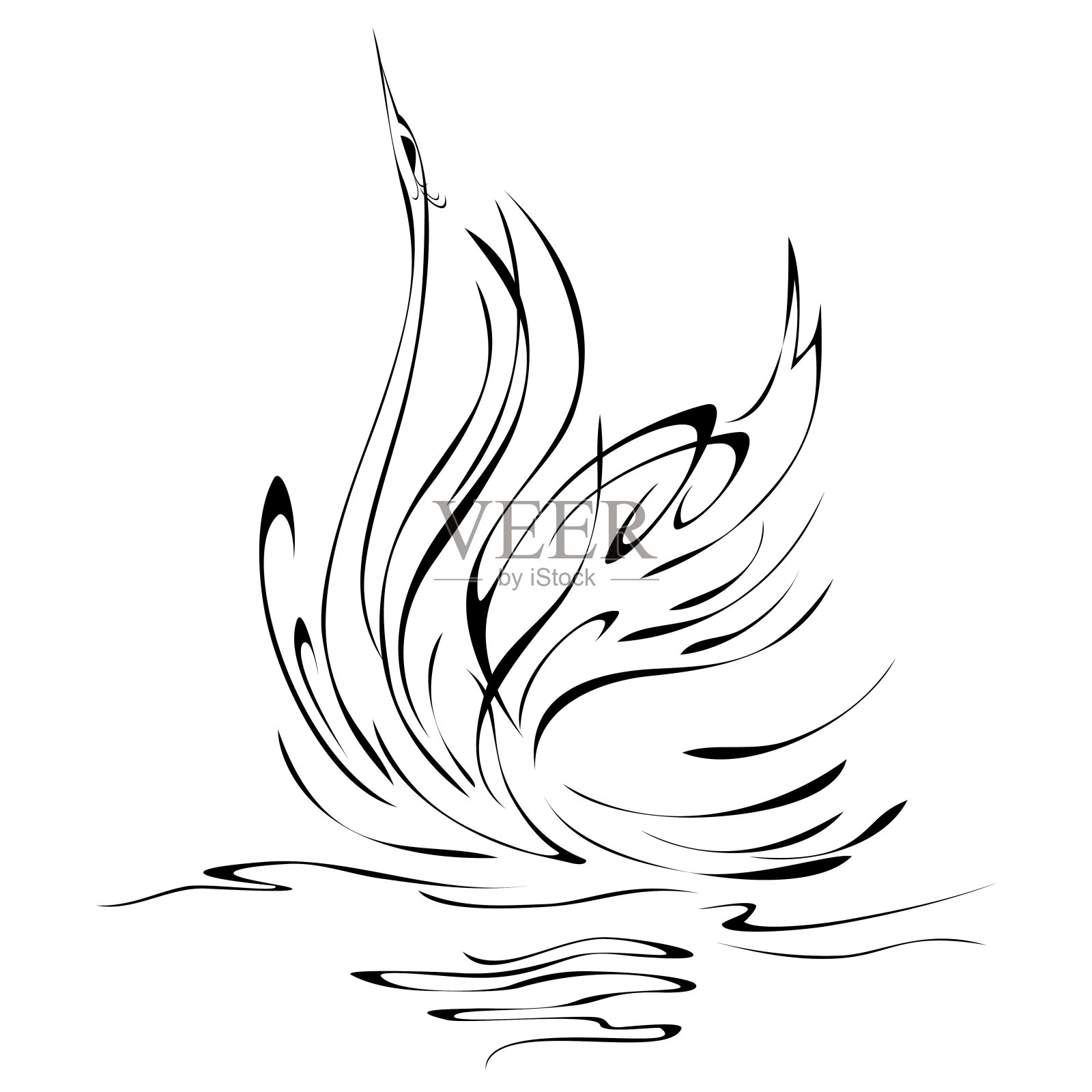 天鹅11插画图片素材