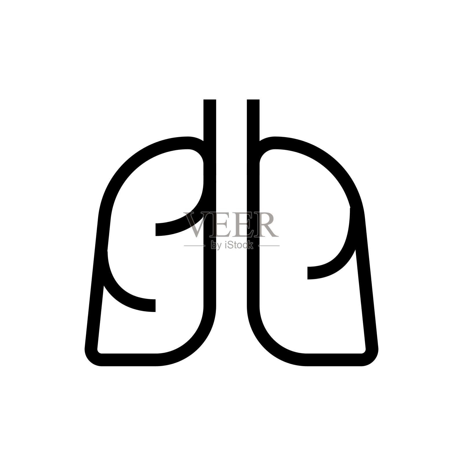 肺身体器官图标设计。线艺术医疗保健矢量插图设计元素图片