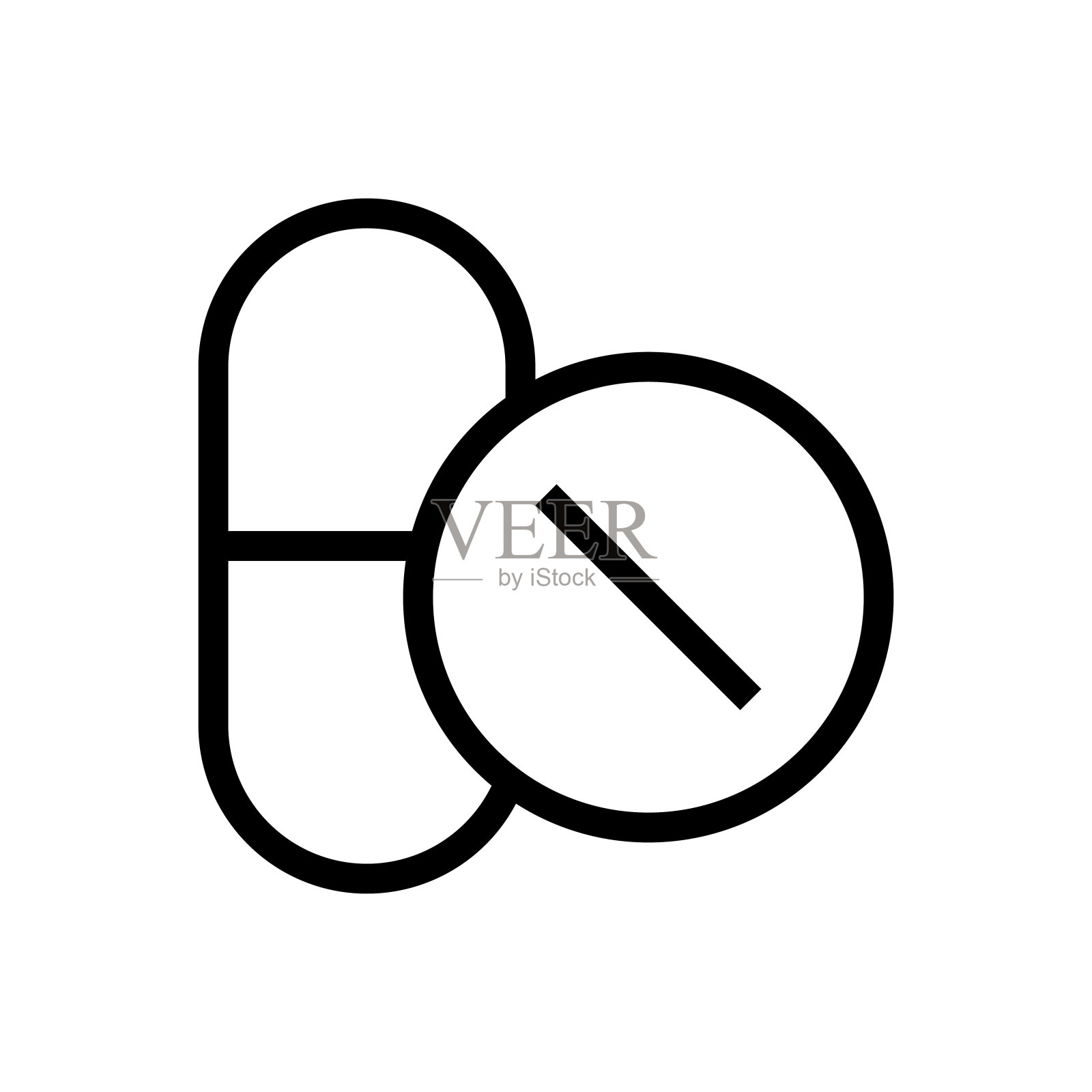 胶囊药和药丸药的图标设计。线艺术医疗保健矢量插图图标素材