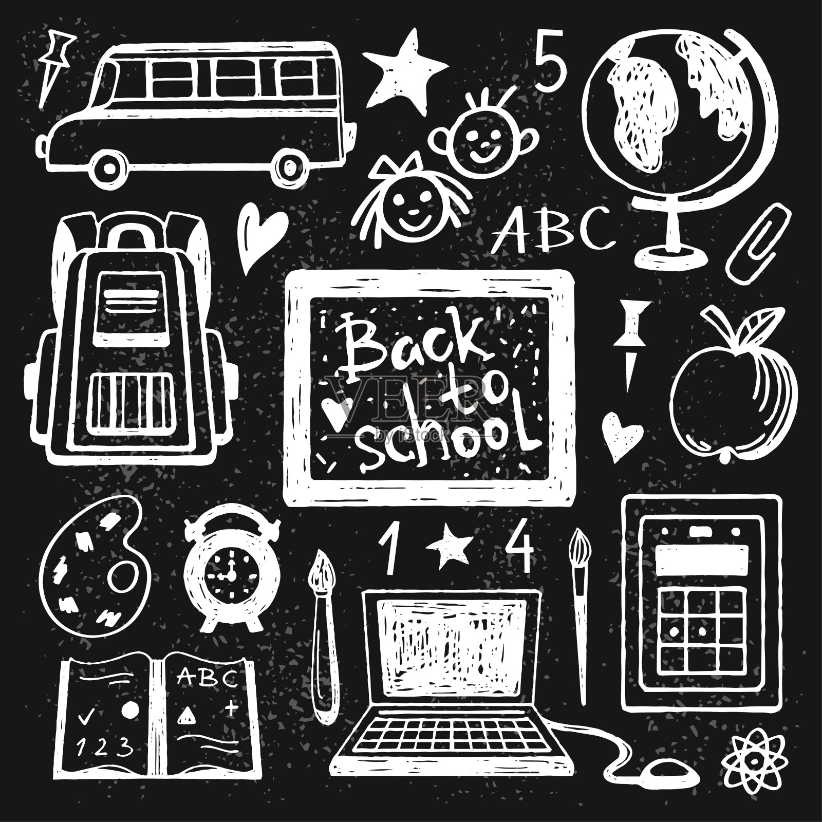 返回学校图标插画图片素材