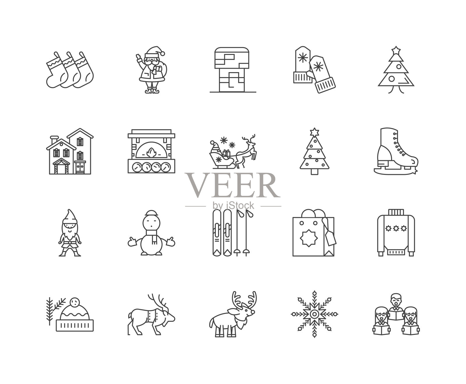 芬兰线图标，标志，矢量集，大纲插图概念图标素材