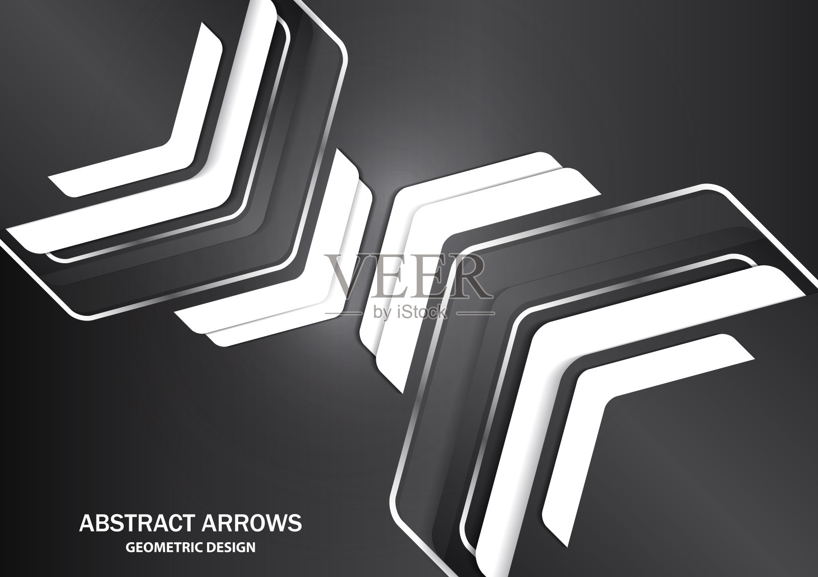 企业背景与金属色箭头和白色箭头。抽象模板与干净的最小风格。插画图片素材