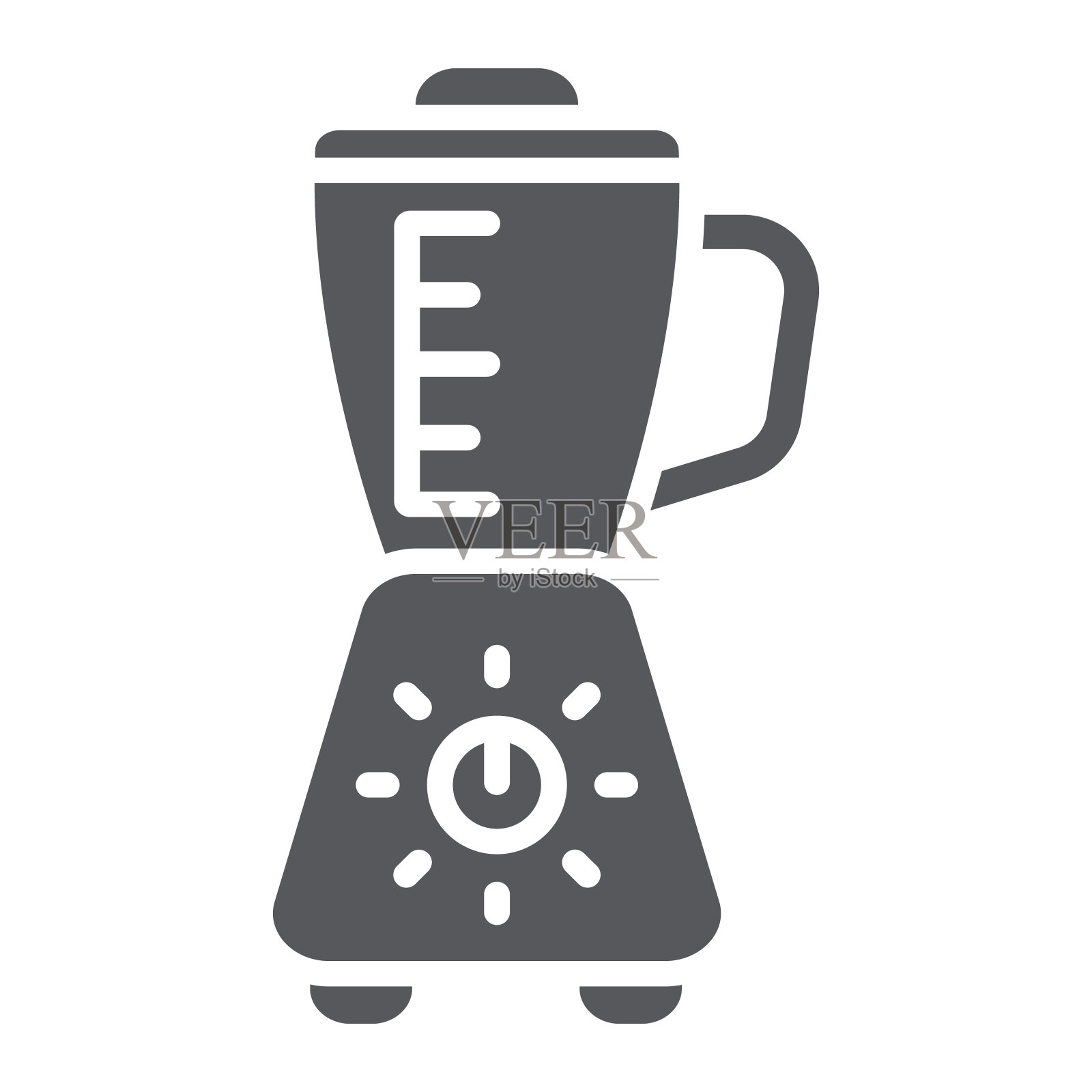 搅拌机符号图标，设备和厨房，搅拌机标志，矢量图形，白色背景上的固体模式。插画图片素材