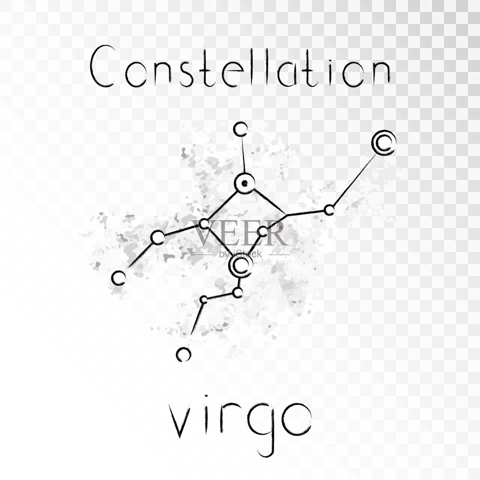 矢量插图与黄道星座处女座。插画图片素材