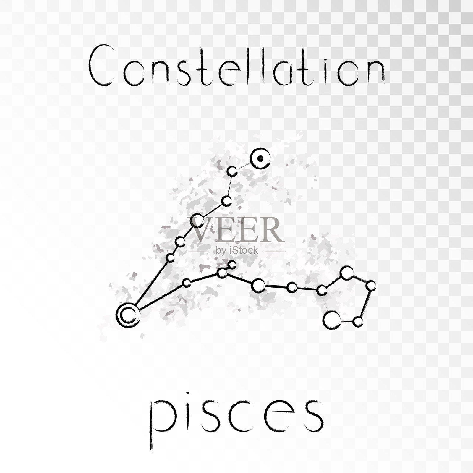 矢量插图与星座双鱼座。插画图片素材