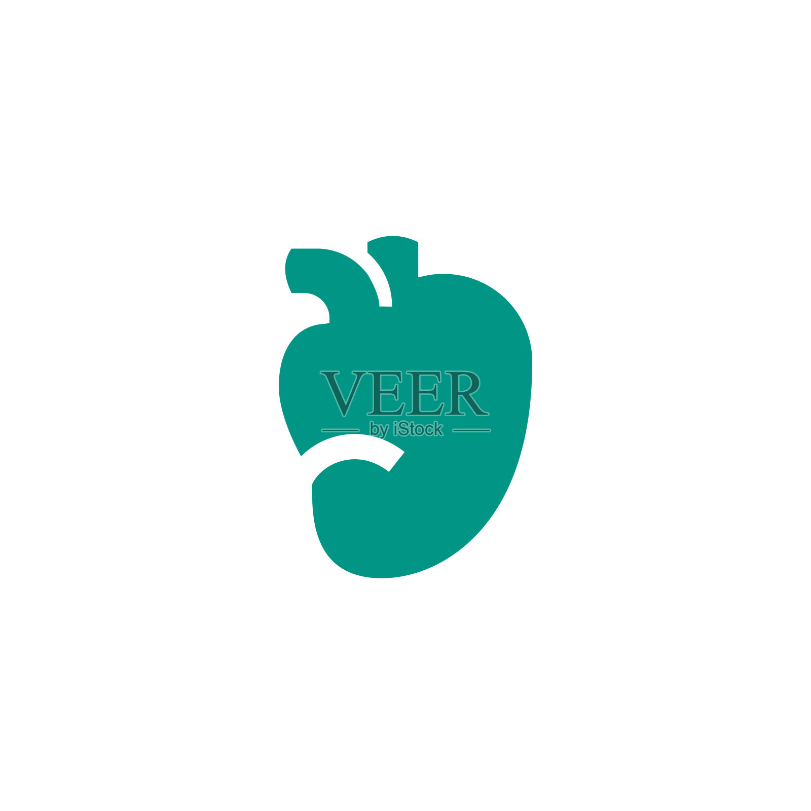 心脏图标设计人体血泵器官符号。医疗保健矢量图插画图片素材