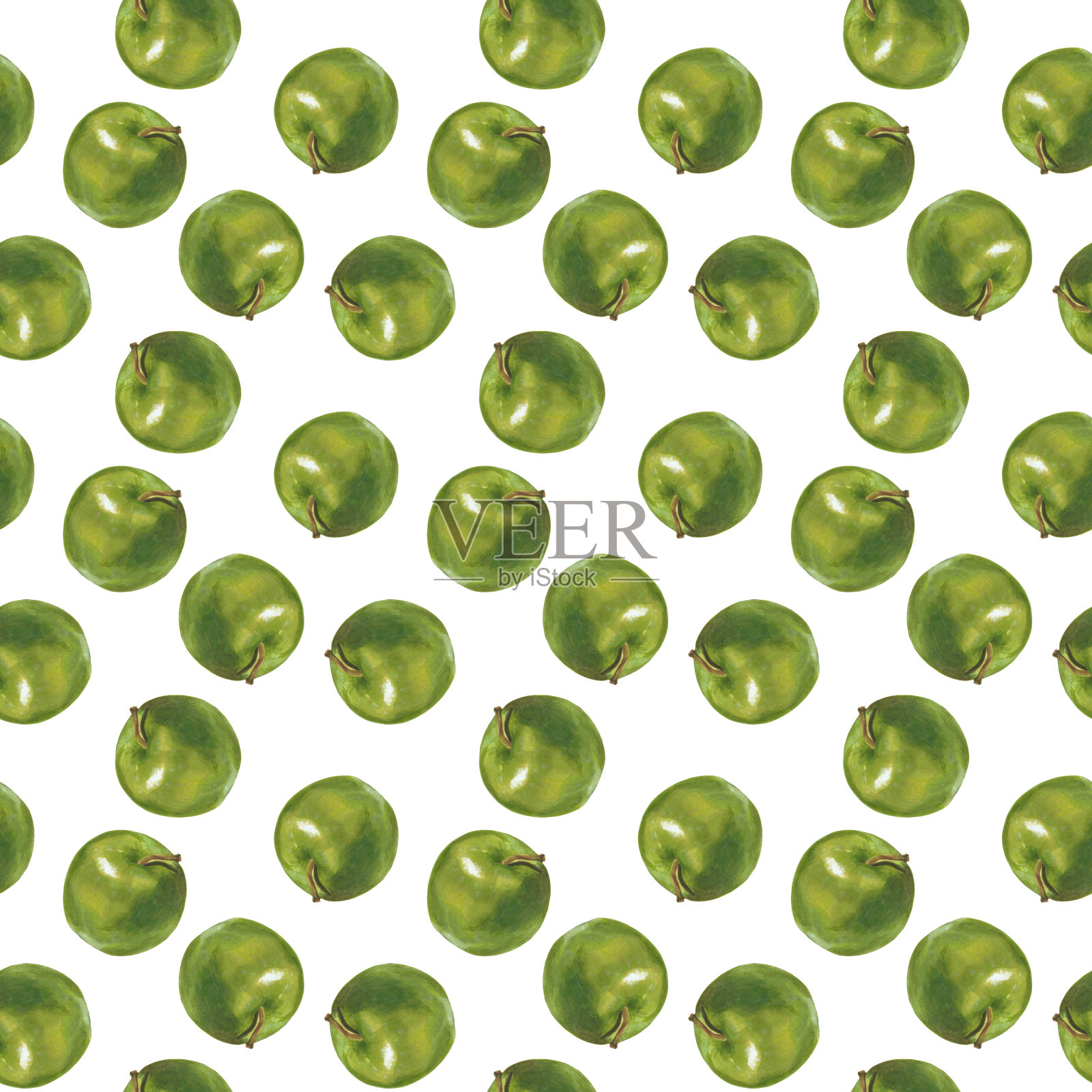 青苹果水果插画图片素材