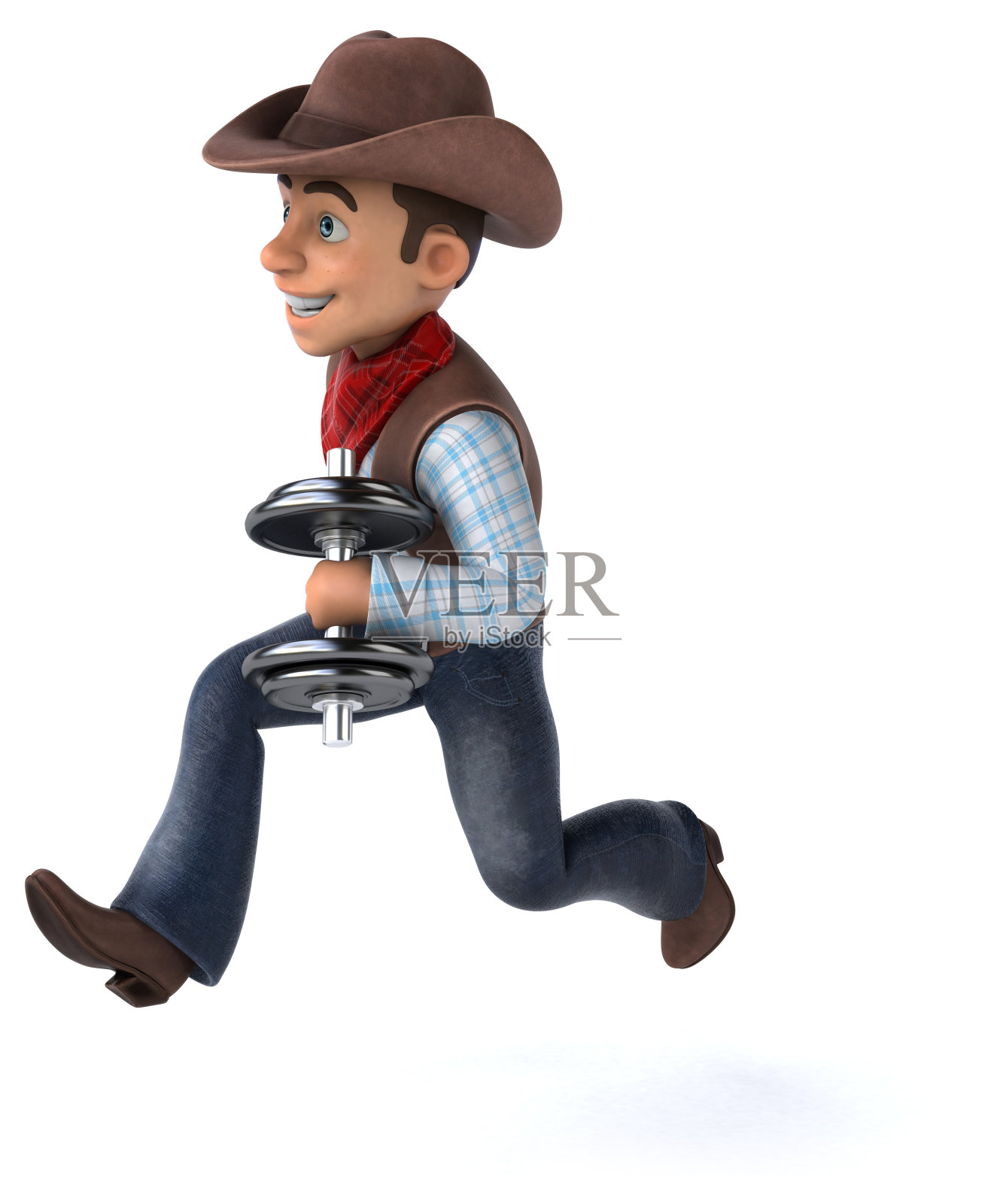 有趣的牛仔- 3D插图照片摄影图片