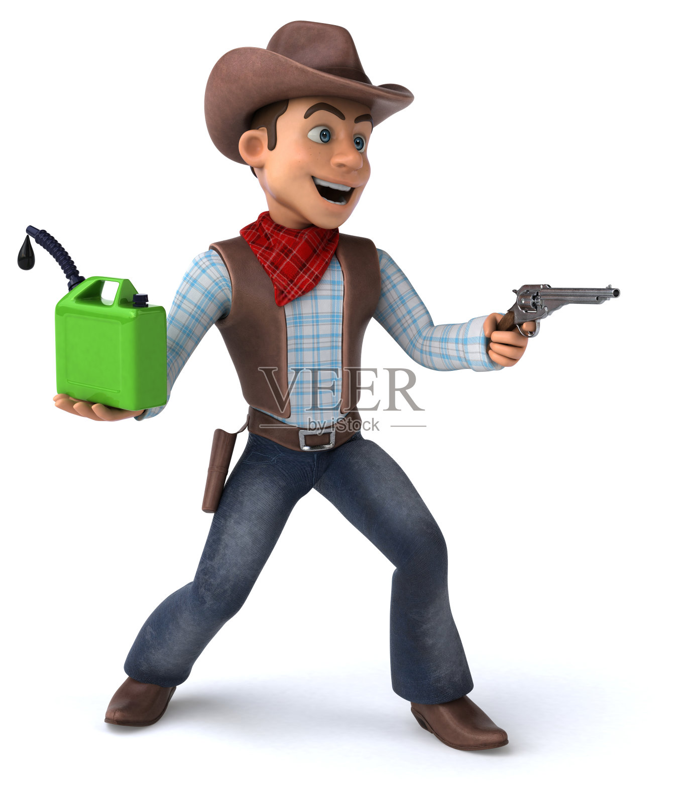 有趣的牛仔- 3D插图照片摄影图片