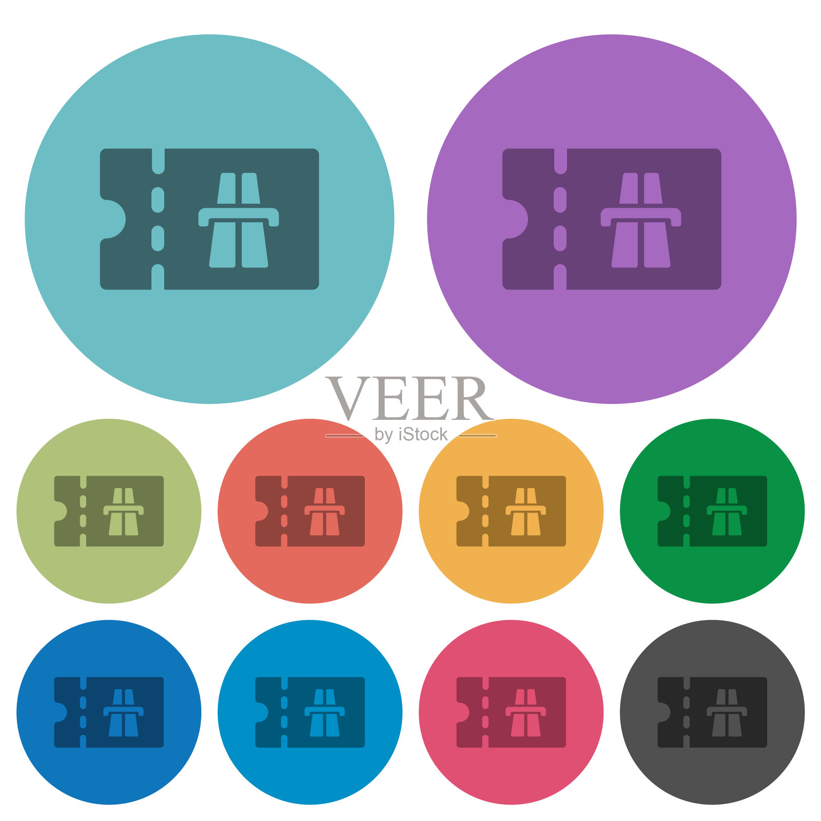 公路费折扣券颜色较暗，图标平坦图标素材