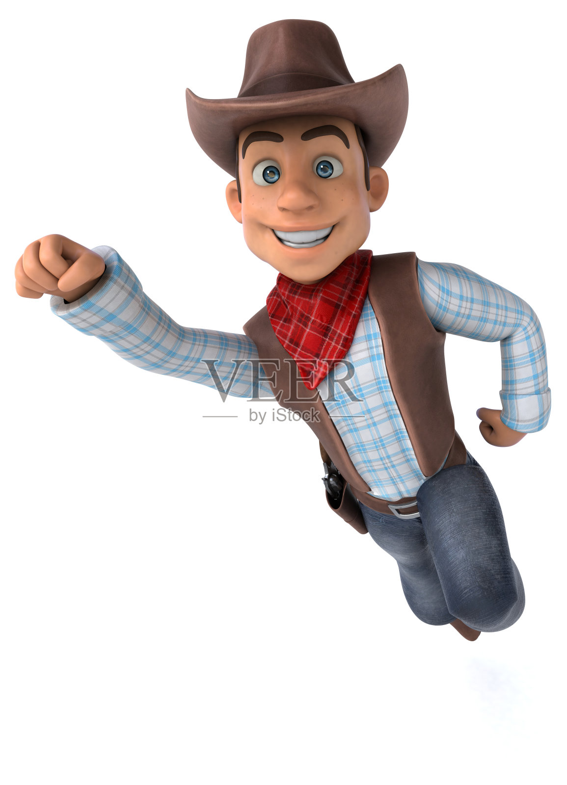 有趣的牛仔- 3D插图照片摄影图片