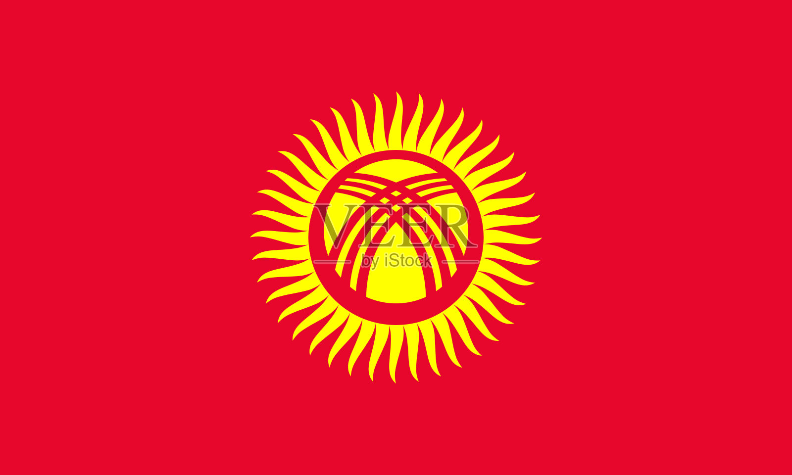 吉尔吉斯斯坦旗插画图片素材