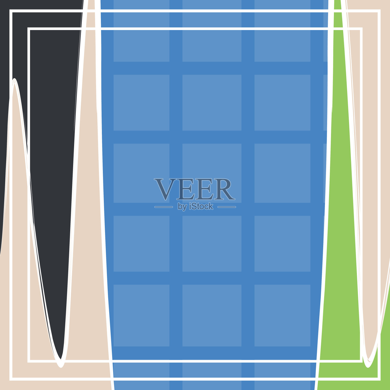 几何抽象图案矢量正方形背景。适合戴头巾、围巾或头巾。插画图片素材