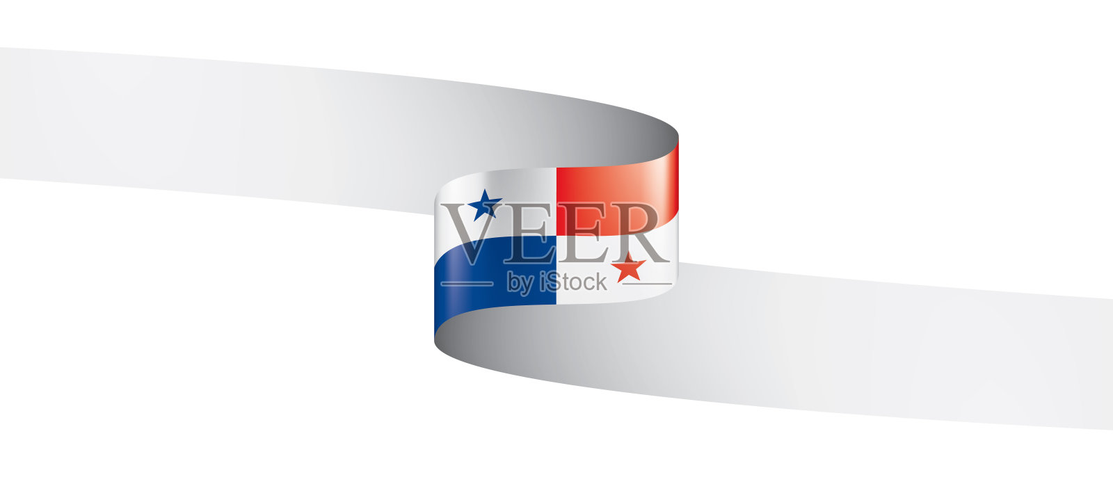 巴拿马国旗，白色背景矢量插图设计元素图片