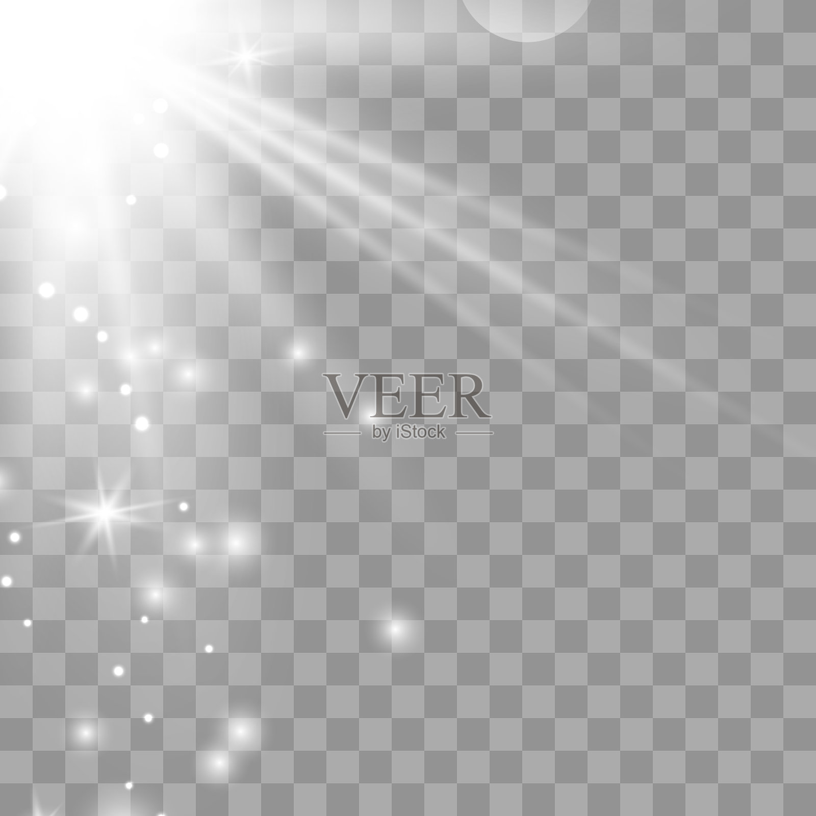 矢量透明阳光特殊镜头光晕光效果。矢量图插画图片素材