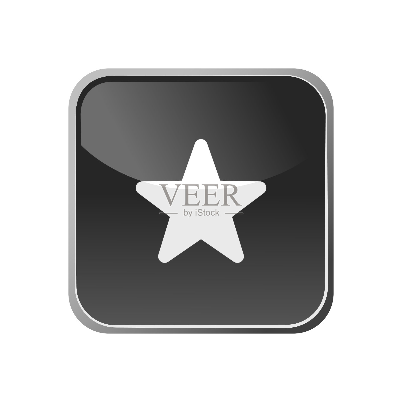 方形按钮上的星形图标图标素材