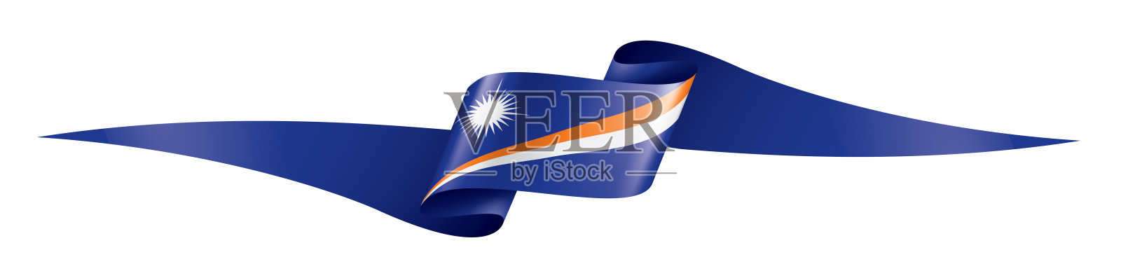 马绍尔群岛旗帜，矢量插图在白色背景设计元素图片