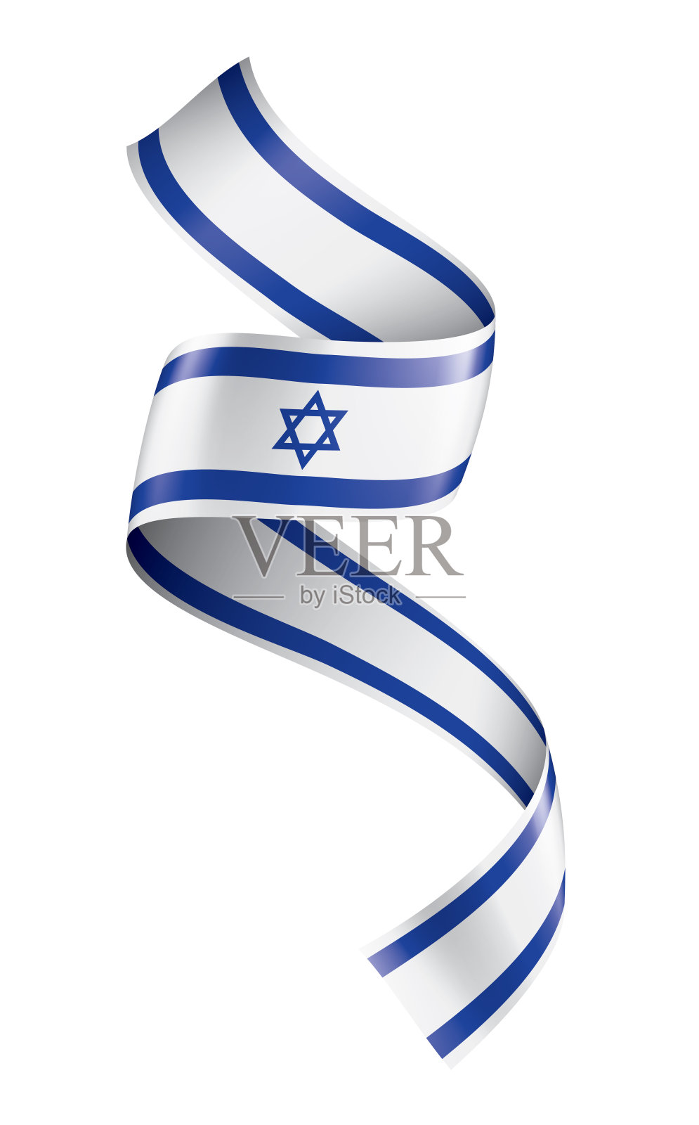 以色列国旗，矢量插图在白色的背景插画图片素材