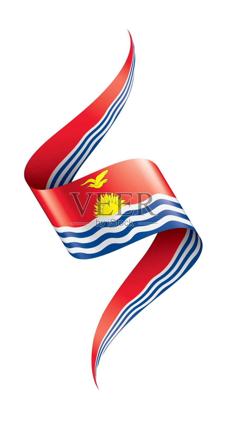 基里巴斯国旗，白色背景矢量插图插画图片素材