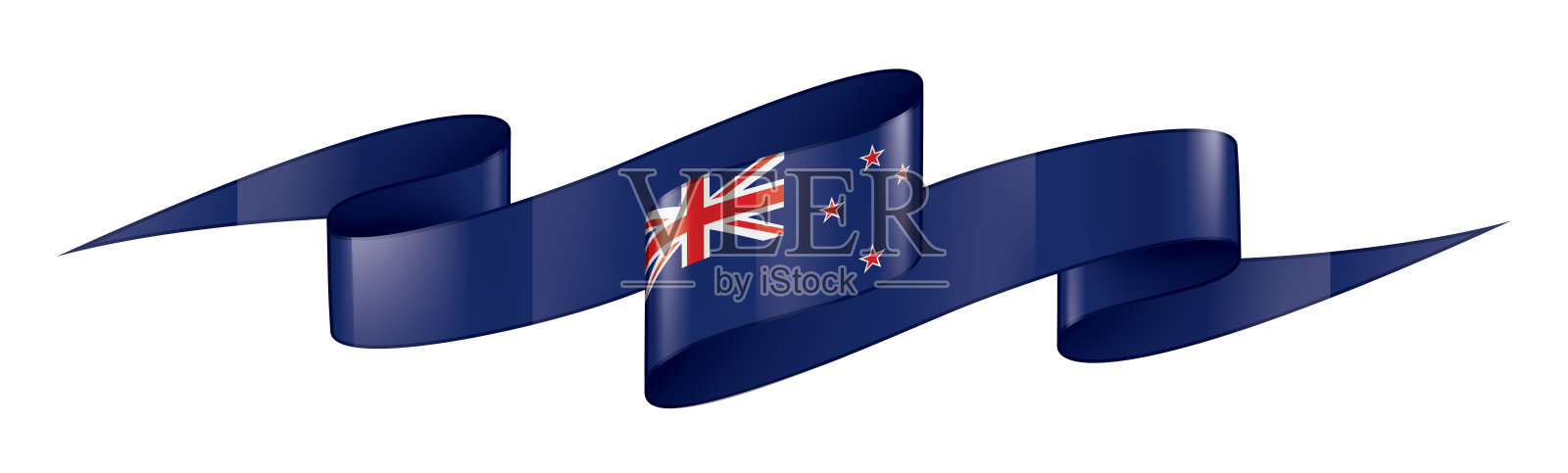 新西兰国旗，矢量插图在白色的背景设计元素图片