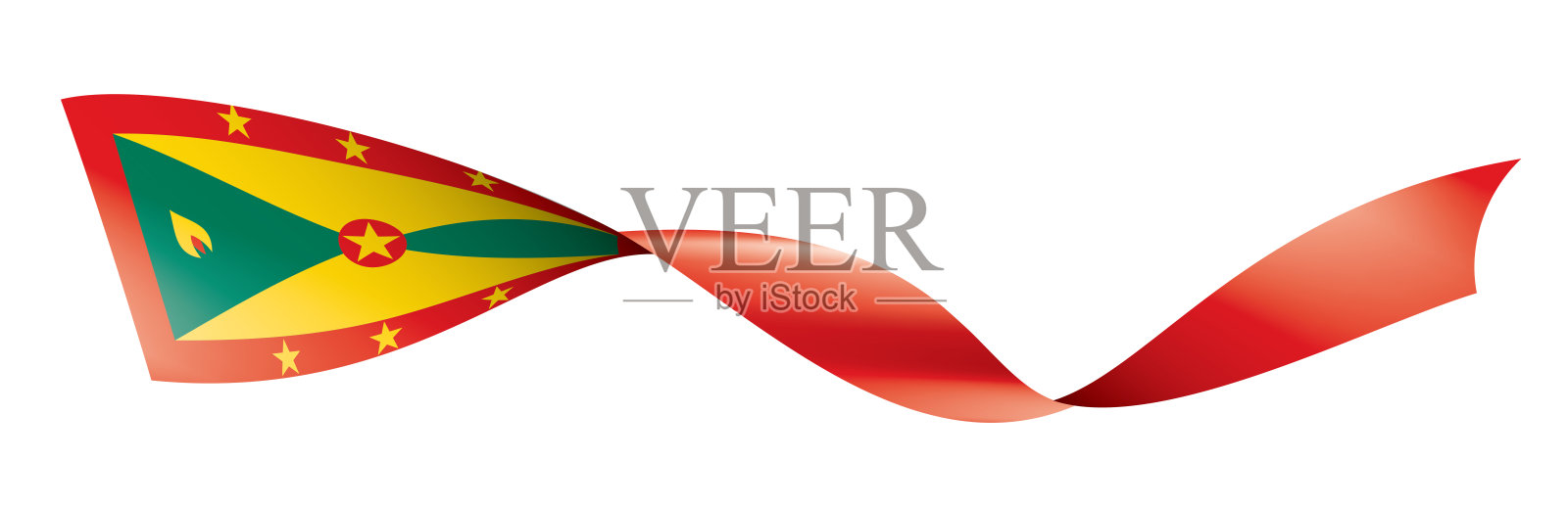 格林纳达国旗，白色背景上的矢量插图插画图片素材