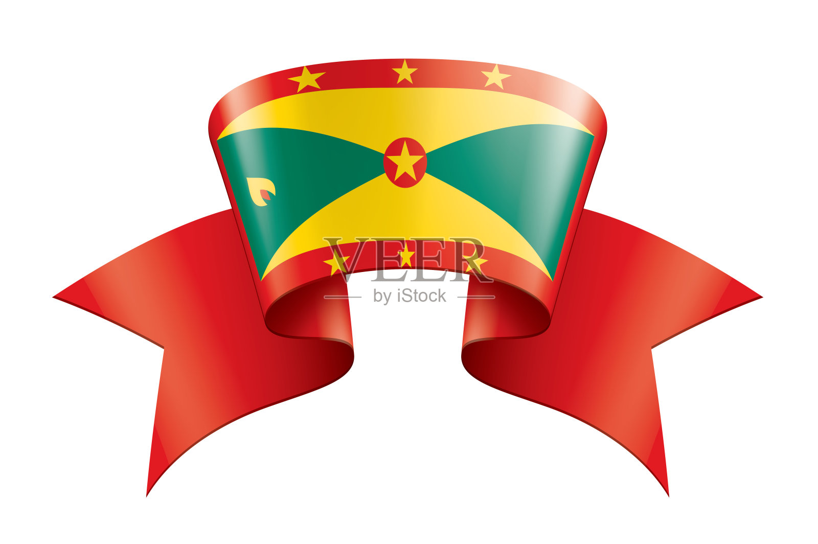 格林纳达国旗，白色背景上的矢量插图设计元素图片