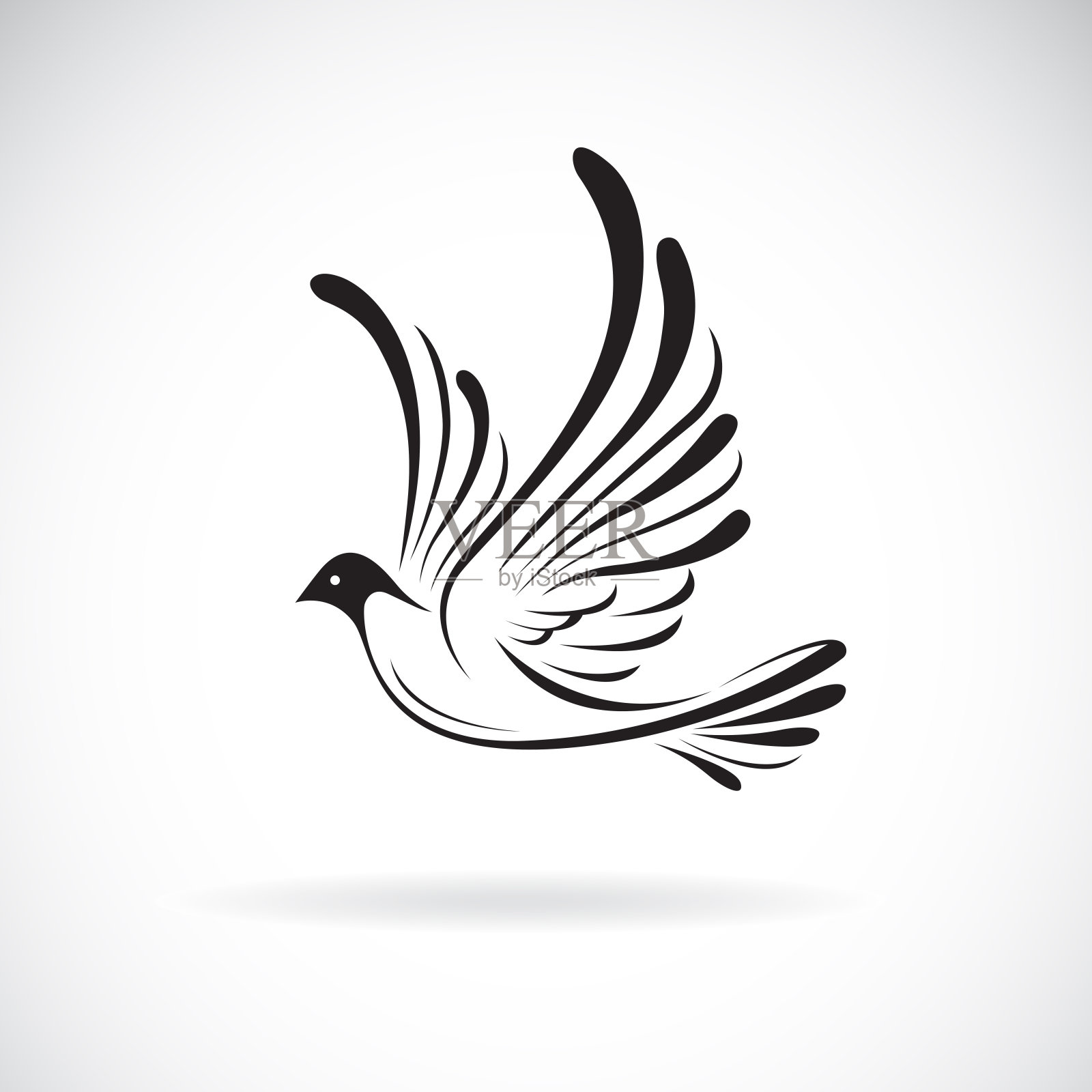 矢量鸟(鸽子)设计上的白色背景，。野生动物。鸟的标志或图标。易于编辑的分层矢量插图。插画图片素材