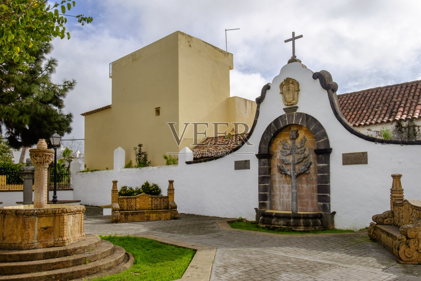 大加那利岛，加那利群岛-恐怖：特雷莎玻利瓦尔广场照片摄影图片