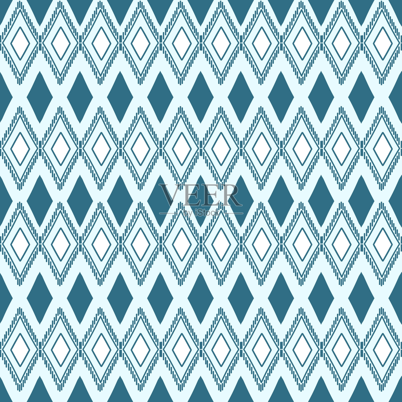 阿兹特克部落无缝模式矢量插图准备时装纺织印花。插画图片素材