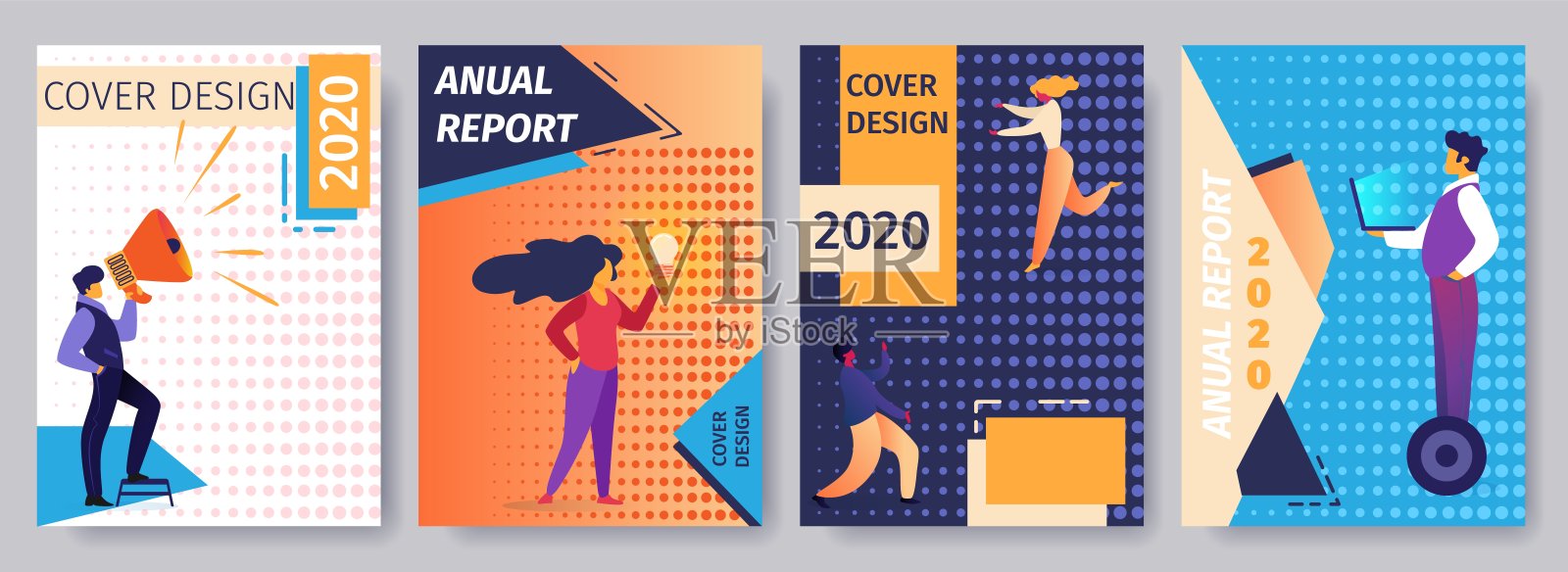 封面设计2020年年度报告集人物设计模板素材