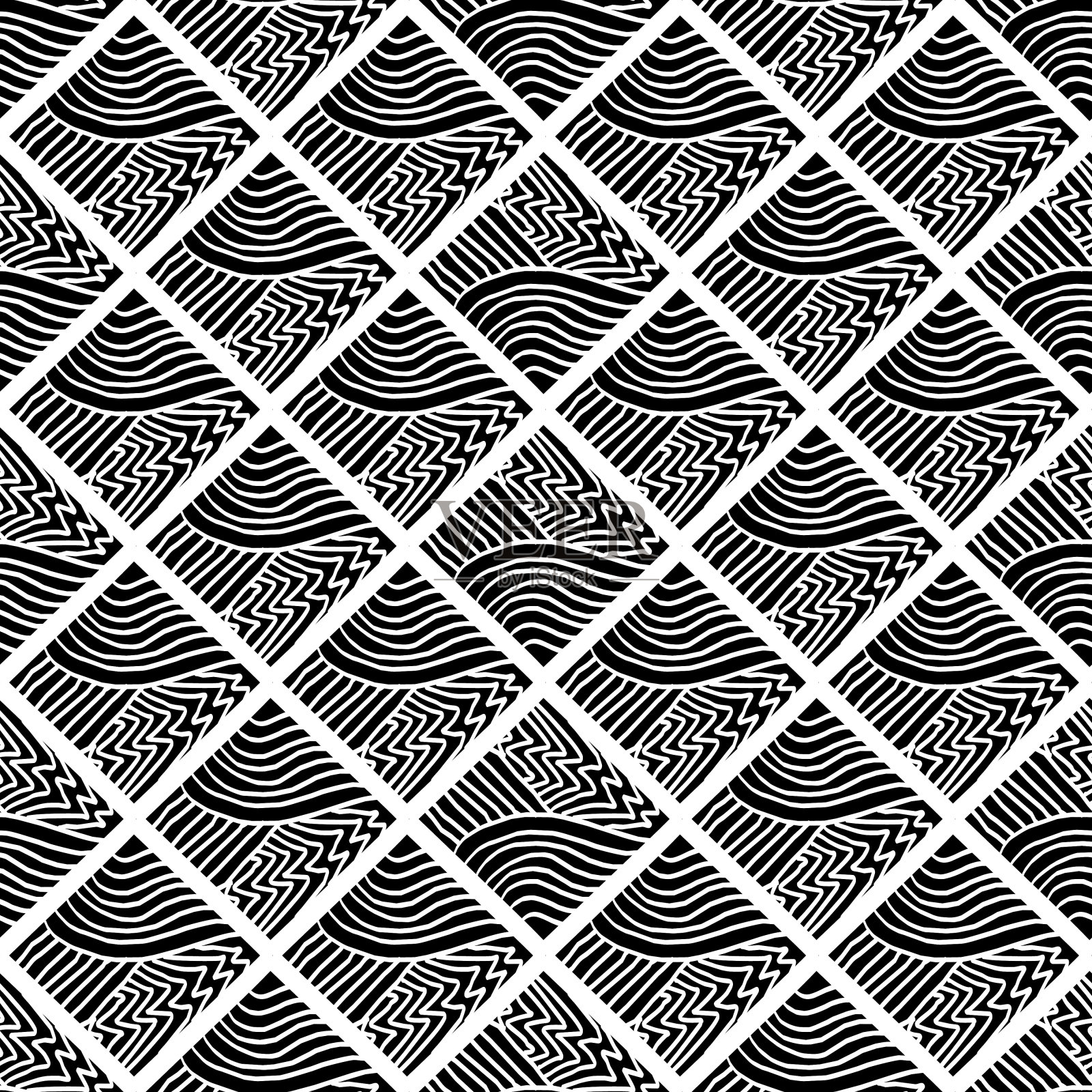 几何抽象图案向量与部落黑色和白色。令人敬畏的民族插图的时尚印花和包装纺织品。插画图片素材