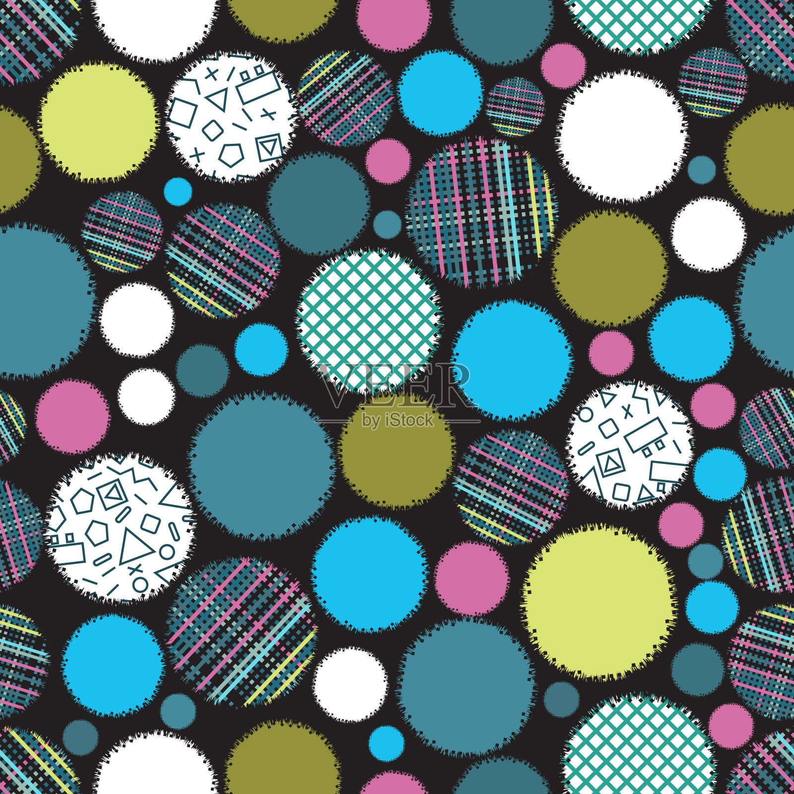 无缝圆抽象装饰插画图片素材