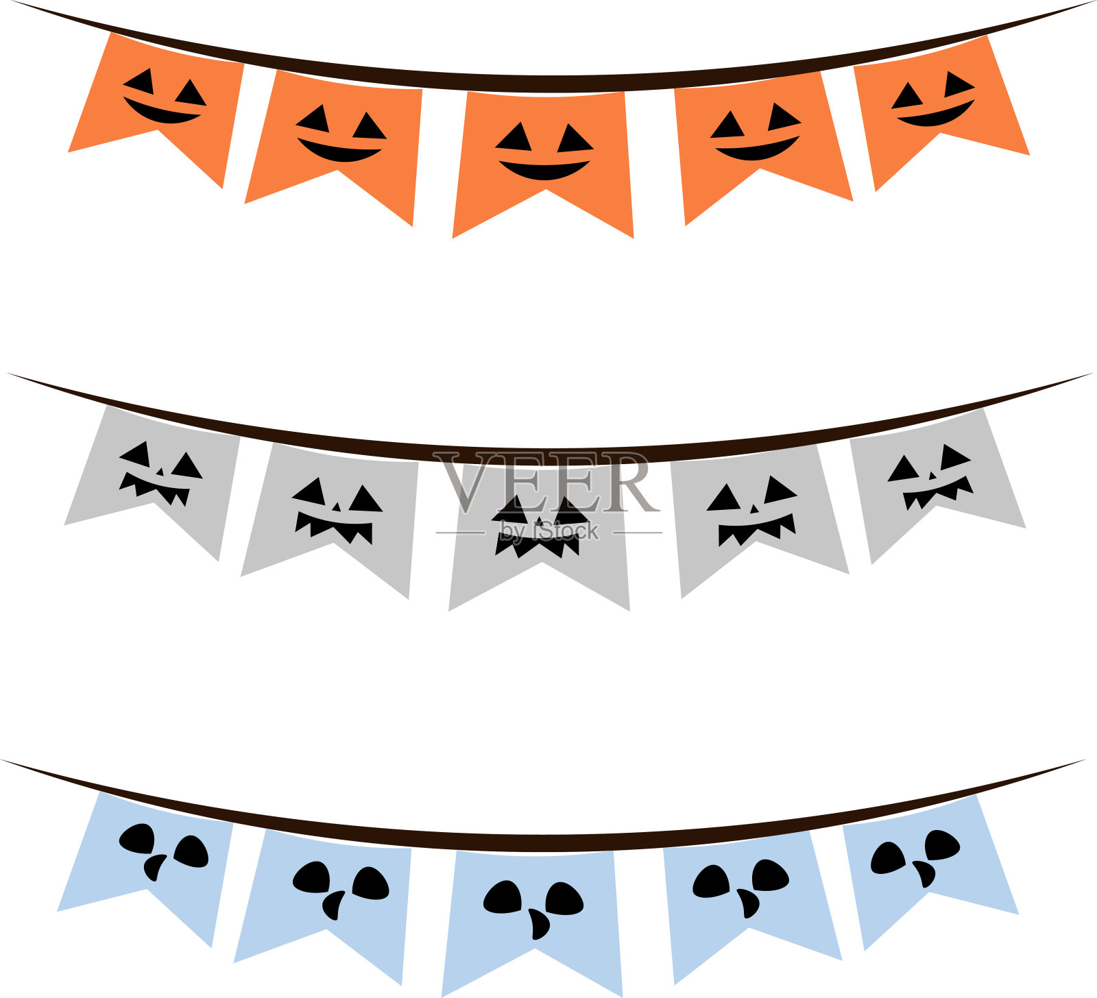 一套矢量万圣节花环设计元素图片