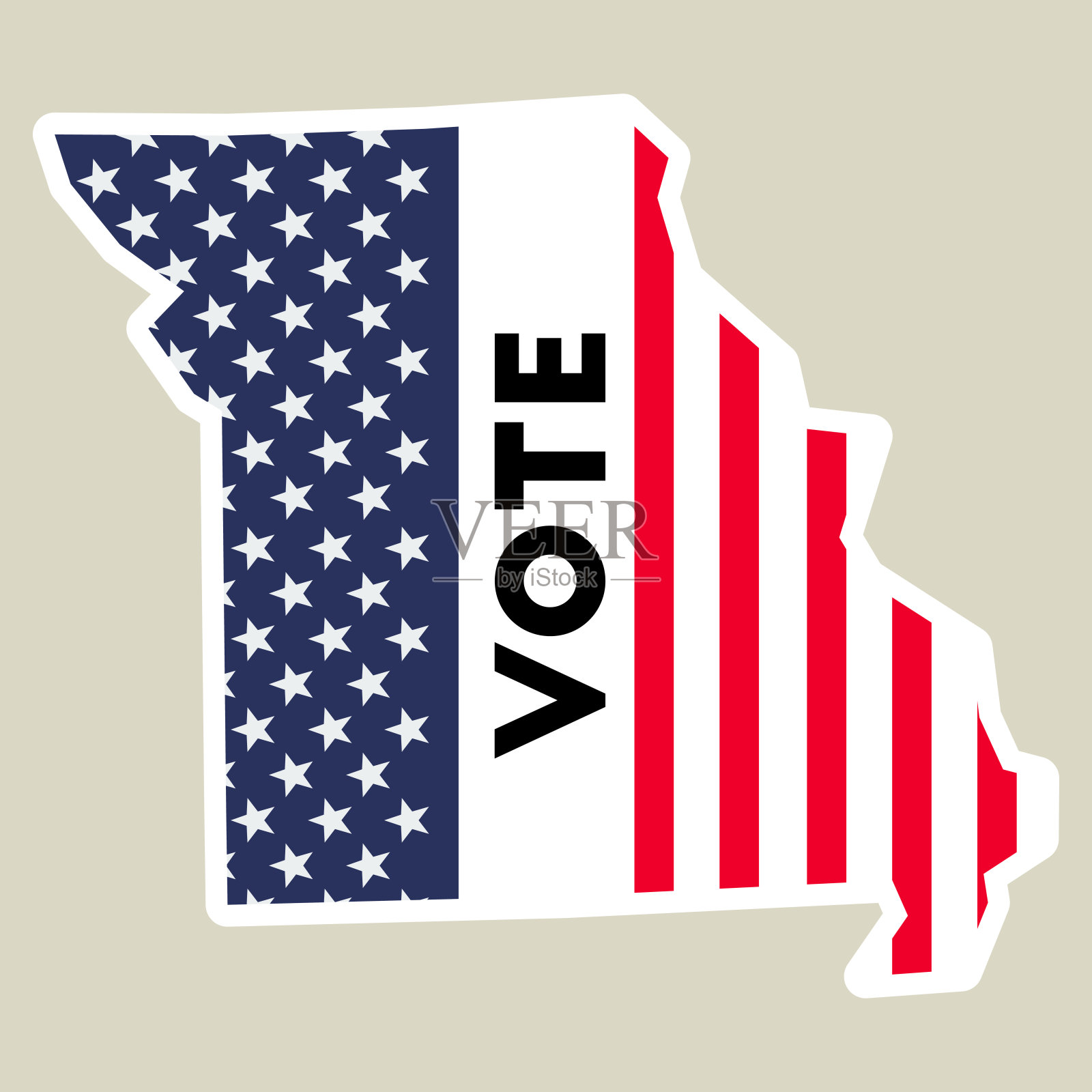 2016年美国总统选举投票贴纸插画图片素材