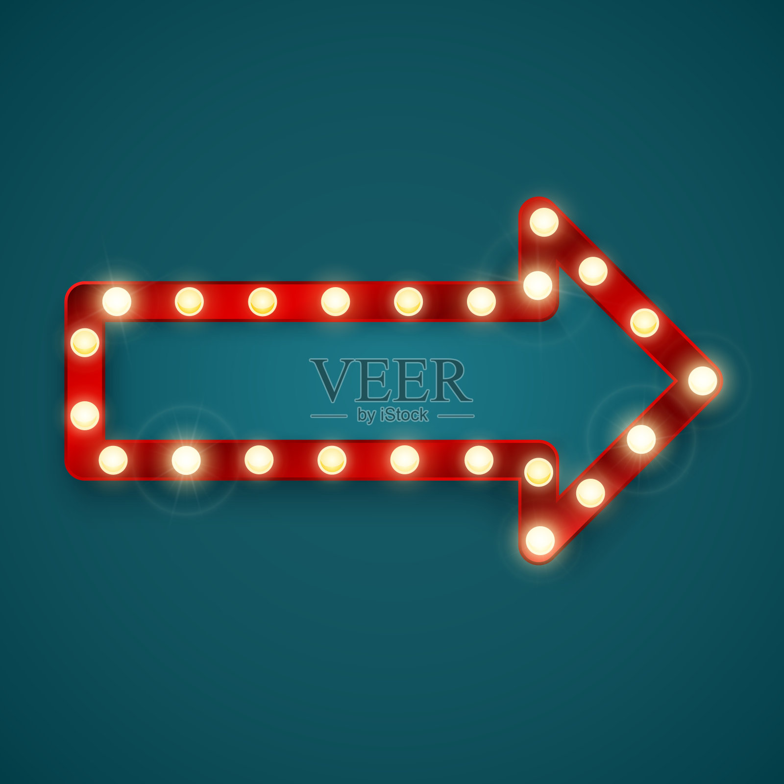 复古的箭头旗帜。赌场或汽车旅馆的广告招牌。矢量图设计元素图片