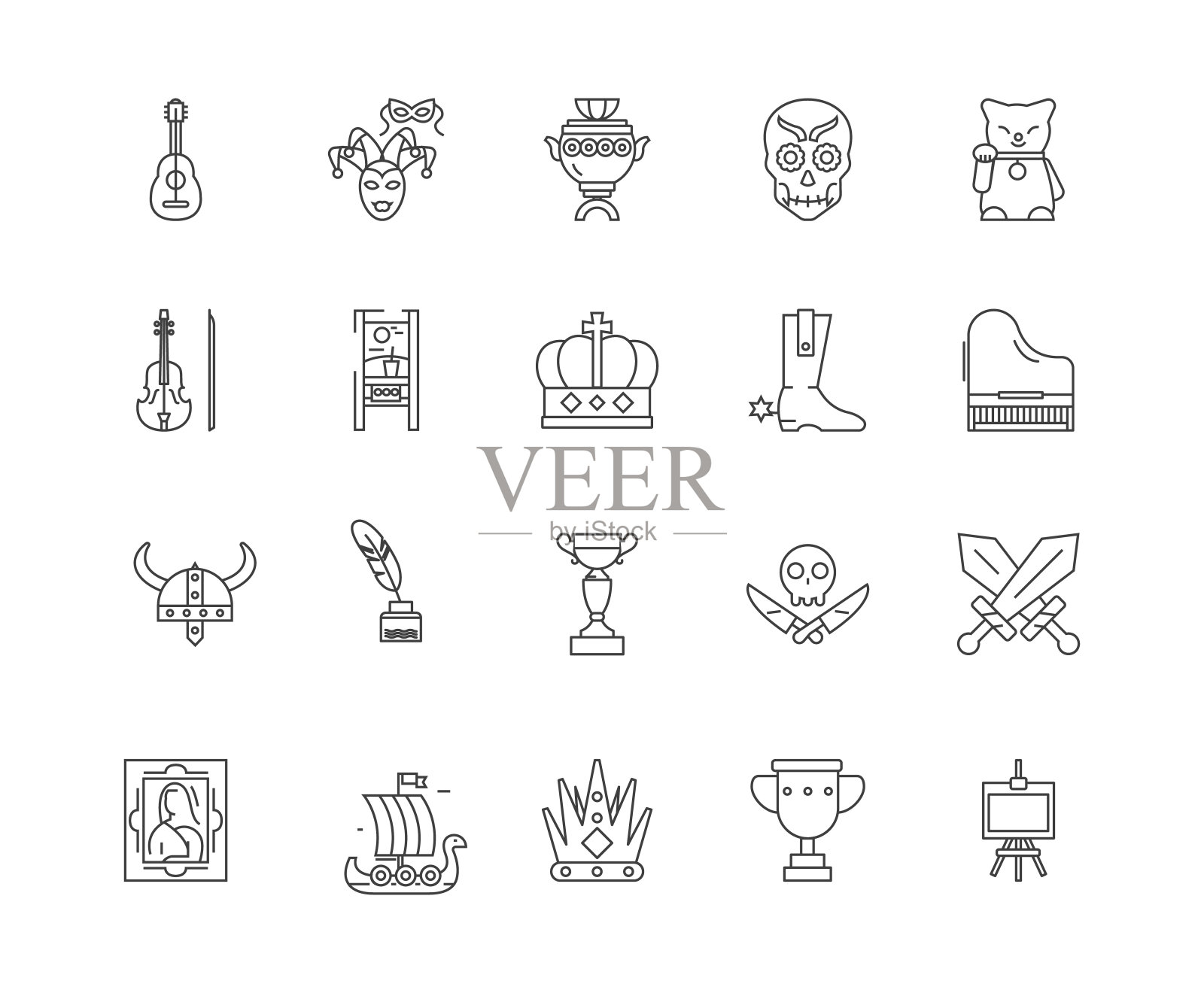 收藏品商店线图标，标志，矢量集，大纲插图概念图标素材