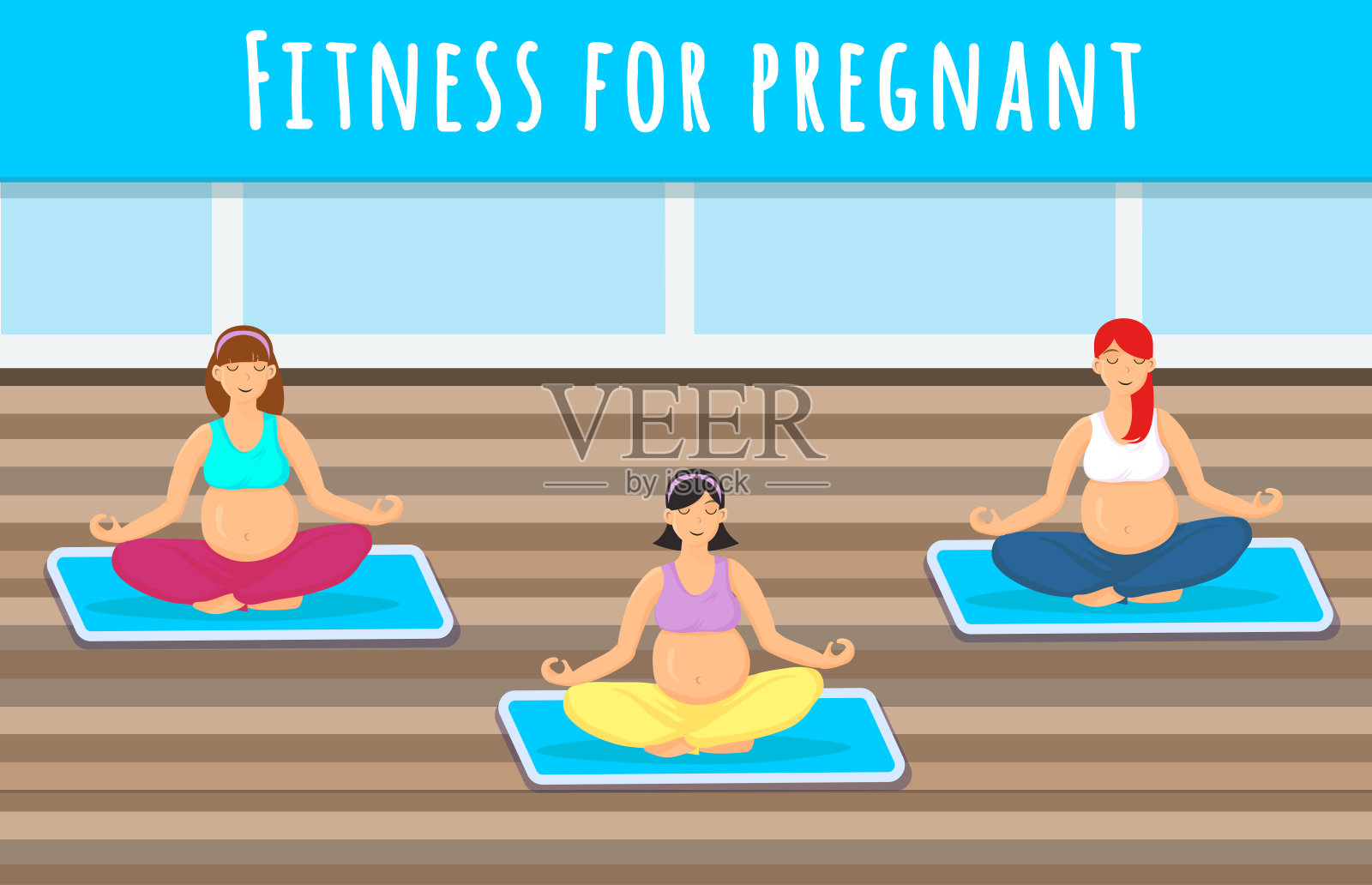 产前瑜伽班的女士们设计模板素材