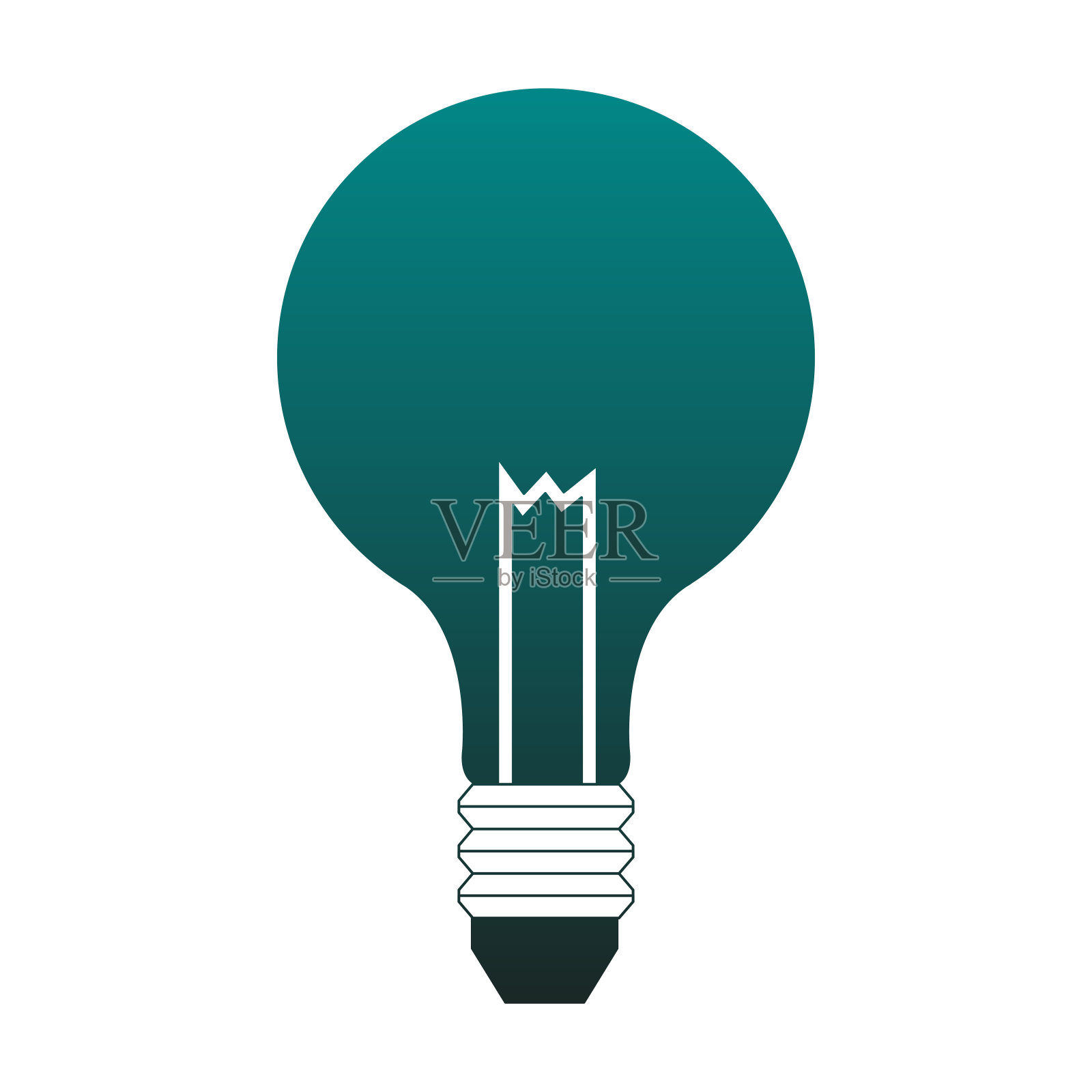 灯泡灯符号在蓝色线插画图片素材